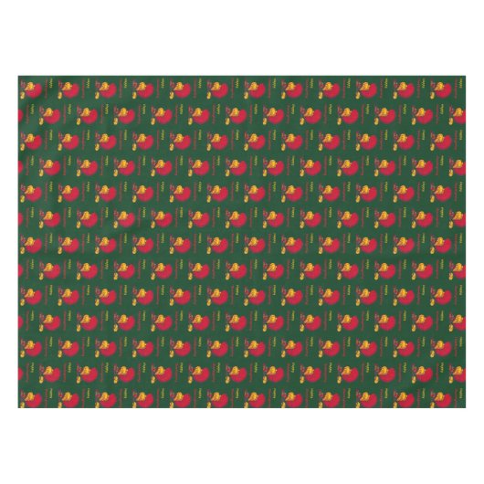 Turkije en groenten gelukkig Thanksgiving groen Tafelkleed (Voorkant (Horizontaal))