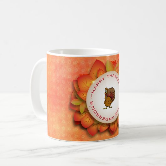 Turkije en herfstkrans koffiemok (Voorkant links)