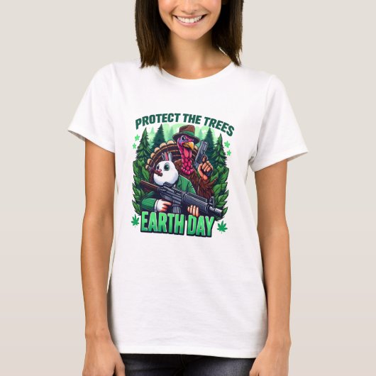 Turkije en konijn Showdown T-shirt (Voorkant)