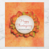 Turkije en krans wijn etiket (Enkel label)