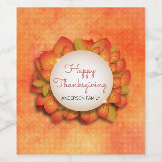 Turkije en krans wijn etiket (Enkel label)