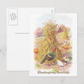 Turkije en kudde van kippen  Thanksgiving Feestdagenkaart (Voorkant / Achterkant)