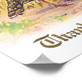 Turkije en kudde van kippen  Thanksgiving Poster (Hoek)