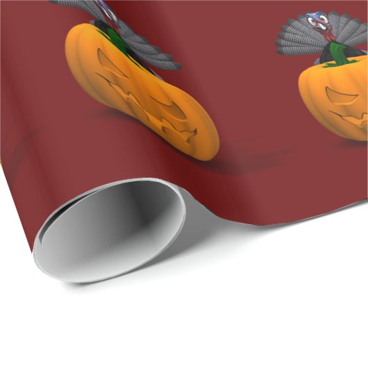 Turkije en pompoen cadeaupapier (Rol Hoek)