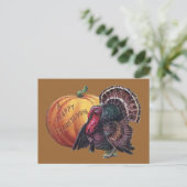Turkije en Pompoen Thanksgiving Feestdagenkaart (Staand voorkant)