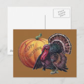 Turkije en Pompoen Thanksgiving Feestdagenkaart (Voorkant / Achterkant)