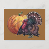 Turkije en Pompoen  Thanksgiving Feestdagenkaart (Voorkant)