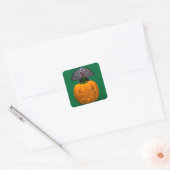 Turkije en pompoen vierkante sticker (Envelop)