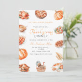 Turkije en Sides Thanksgiving Diner Kaart (Staand voorkant)