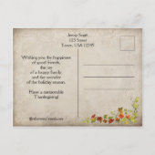  Turkije en Thanksgiving pompoen Briefkaart (Achterkant)