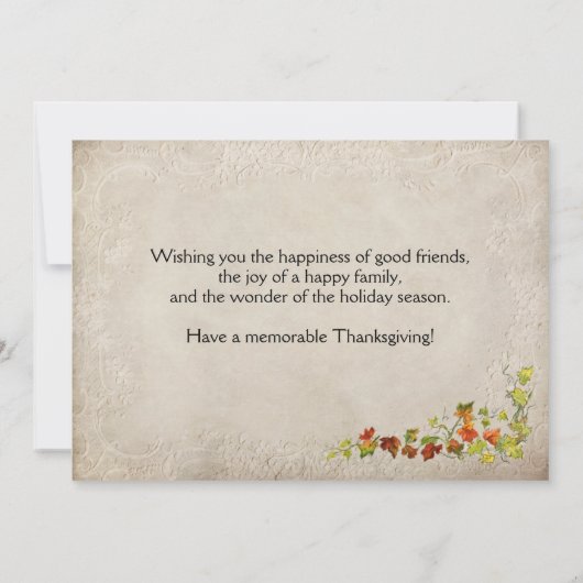  Turkije en Thanksgiving pompoen Feestdagenkaart (Achterkant)