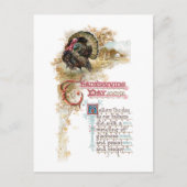 Turkije en Thanksgiving Verse Feestdagenkaart (Voorkant)