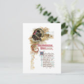  Turkije en Thanksgiving Verse Feestdagenkaart (Staand voorkant)