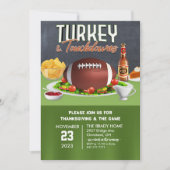 Turkije en Touchdowns Dinner Uitnodiging (Voorkant)