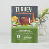 Turkije en Touchdowns Dinner Uitnodiging (Staand voorkant)