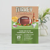 Turkije en Touchdowns Dinner Uitnodiging (Staand voorkant)