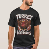 Turkije en Touchdowns Football Thanksgiving T-shirt (Voorkant)