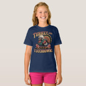 Turkije en Touchdowns Funny Football T-shirt (Voorkant volledig)