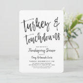 Turkije en touchdowns | partij van de Thanksgiving Kaart (Staand voorkant)