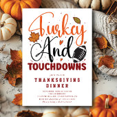 Turkije en Touchdowns Thanksgiving Diner Kaart