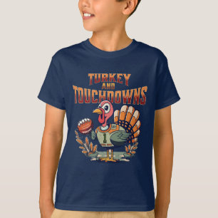 Turkije en Touchdowns voor kinderen en volwassenen T-shirt