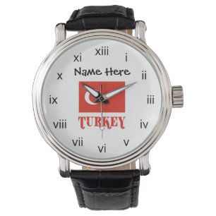 Turkije en Turkse vlag gepersonaliseerd  Horloge