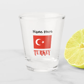 Turkije en Turkse vlag met uw naam schietglas Shot Glas