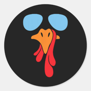 Turkije Face Gles Halloween Thanksgiving Costume C Ronde Sticker