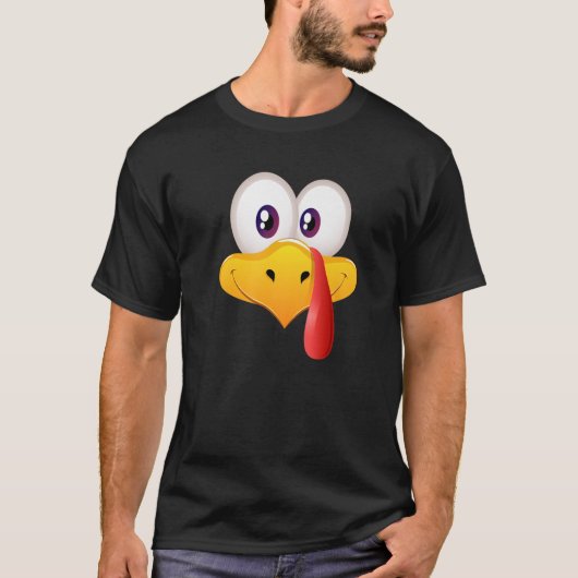 Turkije Face Pilgrim Thanksgiving Costume Happy Ha T-shirt (Voorkant)
