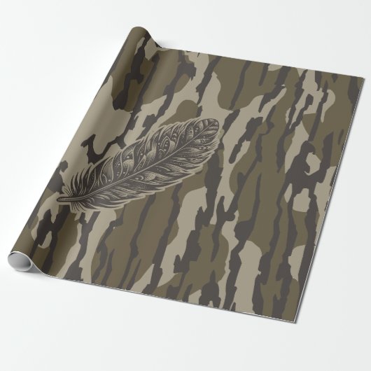 Turkije Feather Bottomland Camo Forest Camouflage Cadeaupapier (Uitgerold)
