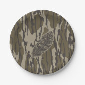 Turkije Feather Bottomland Camo Forest Camouflage Papieren Bordje (Voorkant)