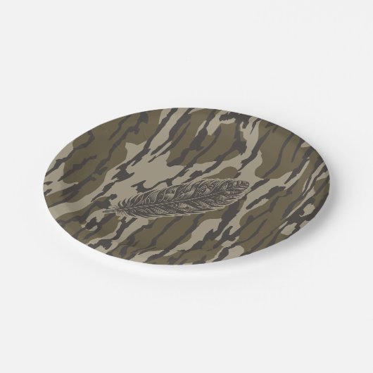 Turkije Feather Bottomland Camo Forest Camouflage Papieren Bordje (Gekanteld)