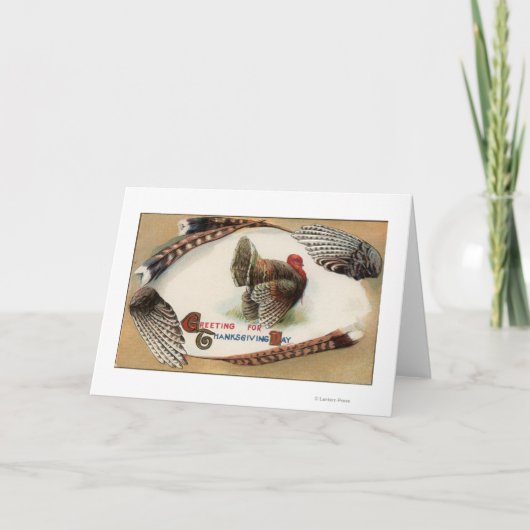 Turkije Feathers Feestdagen Kaart (Voorkant)