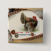 Turkije Feathers Vierkante Button 5,1 Cm (Voorkant)