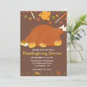 Turkije Feest Thanksgiving Dinner Kaart (Staand voorkant)