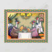 TURKIJE FINE DINING, THANKSGIVING BIRD HUMOR FEESTDAGENKAART (Voorkant)