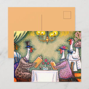 TURKIJE FINE DINING, THANKSGIVING BIRD HUMOR FEESTDAGENKAART