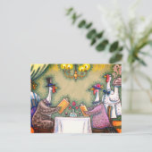 TURKIJE FINE DINING, THANKSGIVING BIRD HUMOR FEESTDAGENKAART (Staand voorkant)