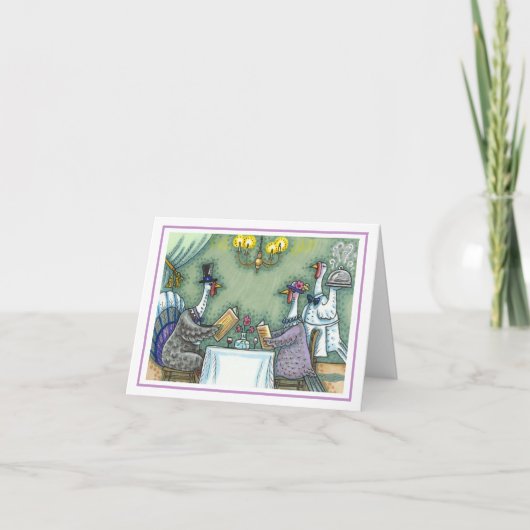 TURKIJE FINE DINING, THANKSGIVING BIRD HUMOR leeg Kaart (Voorkant)