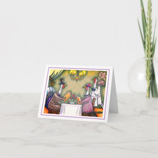 TURKIJE FINE DINING, THANKSGIVING BIRD HUMOR leeg Kaart (Voorkant)