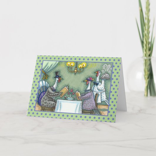 TURKIJE FINE DINING, THANKSGIVING BIRD HUMOR leeg Kaart (Voorkant)