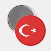 Turkije Fisheye Vlag Magneet (Voorkant / Achterkant)