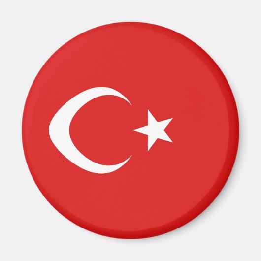 Turkije Fisheye Vlag Magneet (Voorkant)