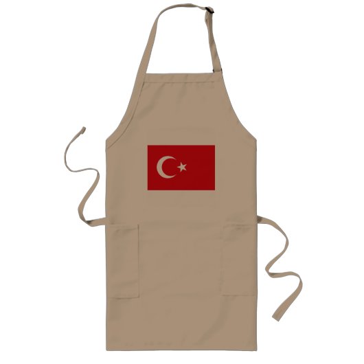 Turkije Flag Apron Lang Schort (Voorkant)