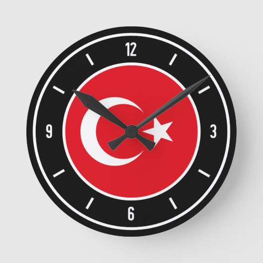 Turkije Flag Elegant Ronde Klok (Voorkant)