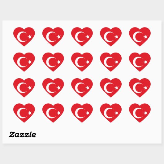 Turkije Flag Heart Sticker (Vel)