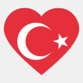 Turkije Flag Heart Sticker (Voorkant)