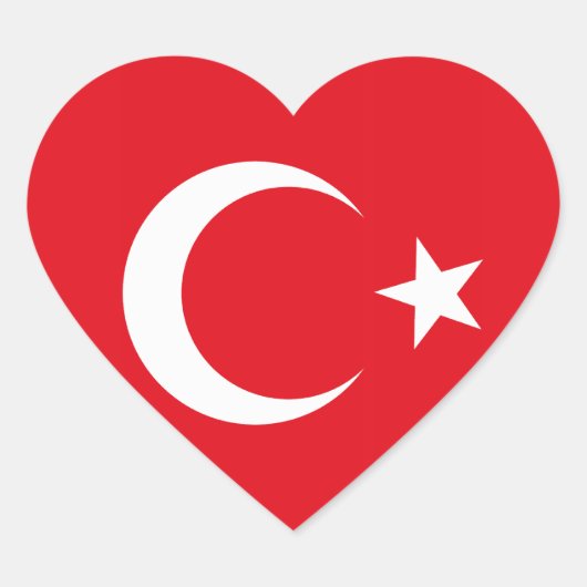 Turkije Flag Heart Sticker (Voorkant)