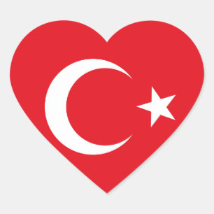 Turkije Flag Heart Sticker