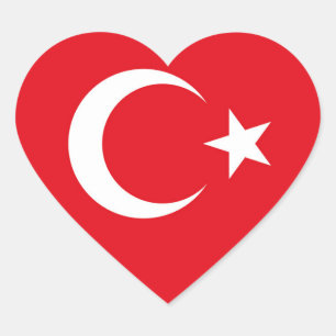 Turkije Flag Heart Sticker